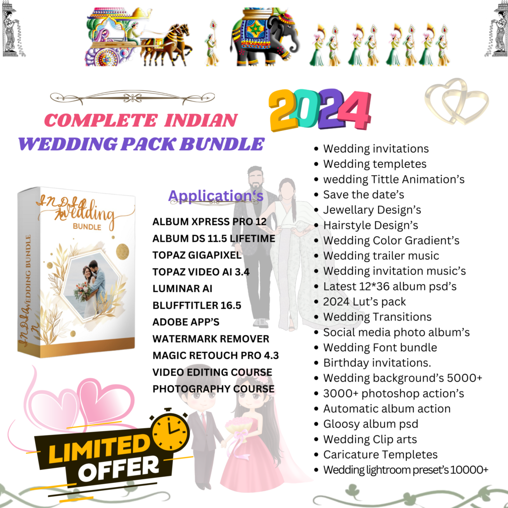 Indian wedding pack bundle 2024